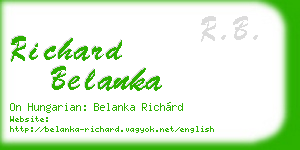 richard belanka business card